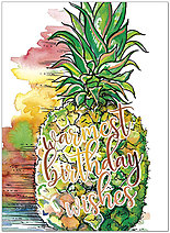 Pineapple Wishes Birthday Card A9008G-W